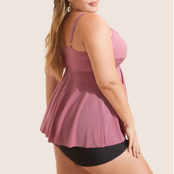 Plus size Plain Twist Front Gathered Swim Top 3XL us size 22 - Picture 2 of 4